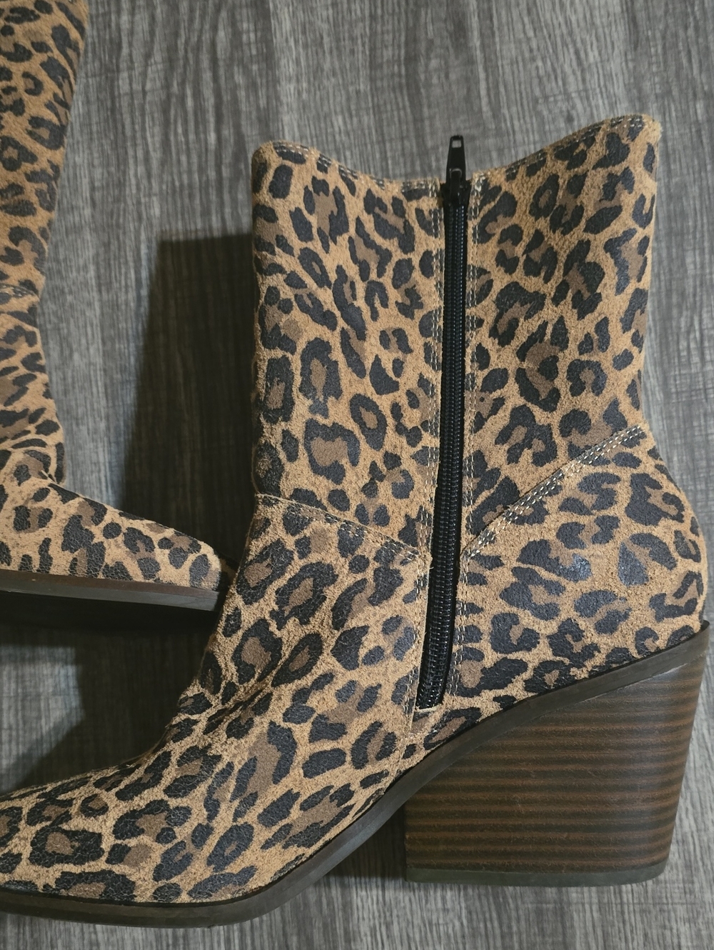 Lucky Brand Leopard Print Mid-Calf Women's Boots - Brown - Picture 3 of 5
